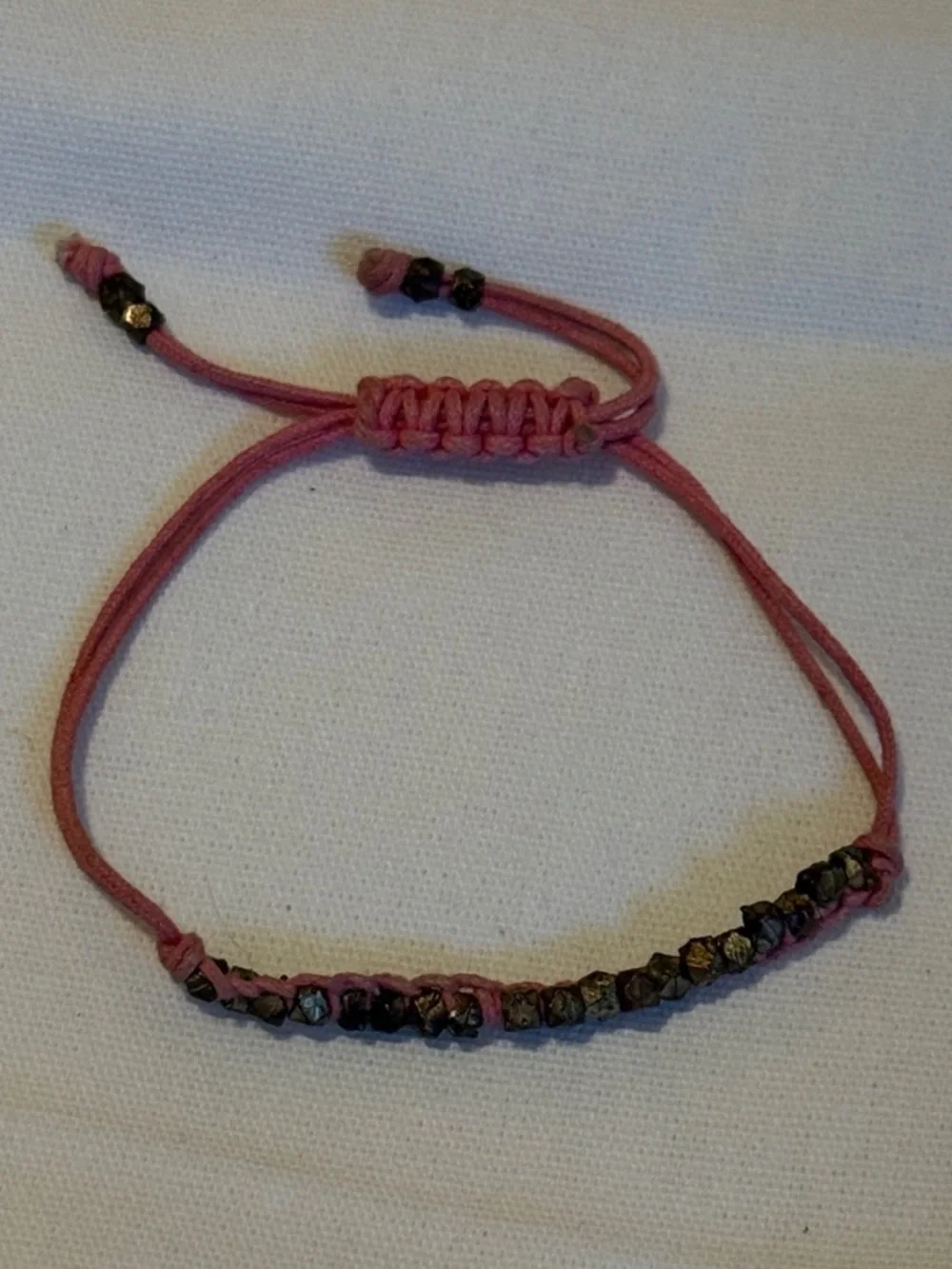 Chan Luu Adjustable Pink Beaded Macramé Bracelet